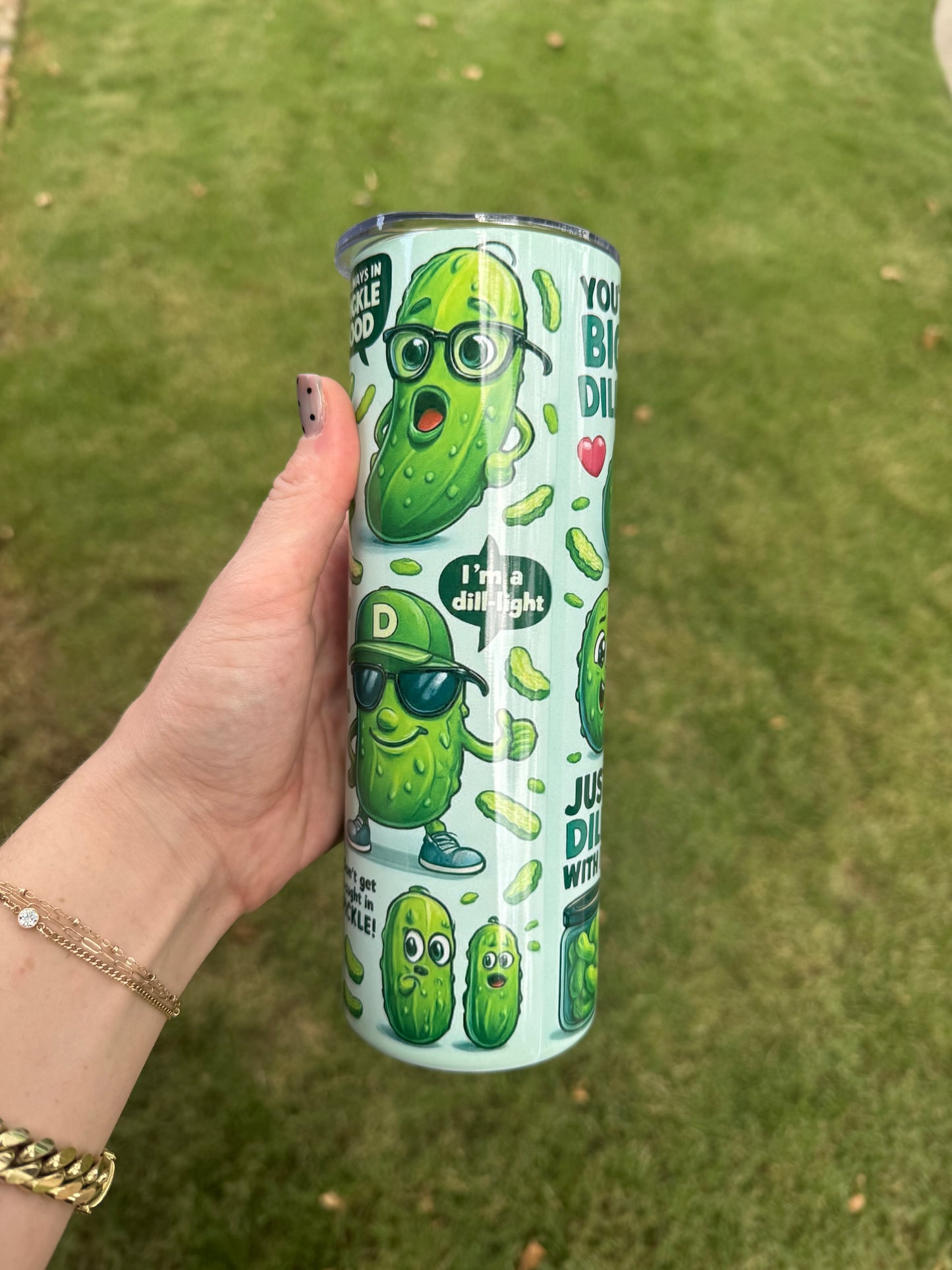 Girl Who Loves Pickles Skinny Tumbler