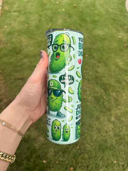 Girl Who Loves Pickles Skinny Tumbler