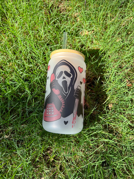 Scream Frosted Soda Can Glass
