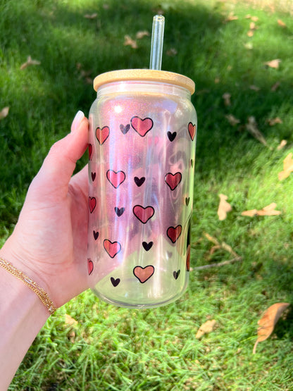 Scream Pink Shimmer Soda Can Glass