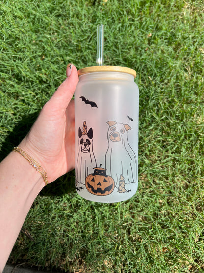 Spooky Dogs Soda Can Glass