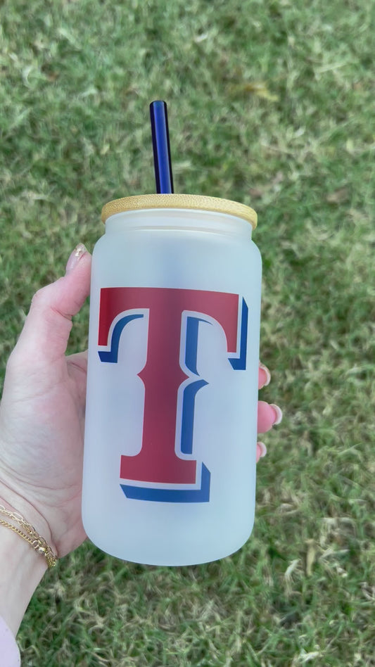 Texas Rangers Soda Can Glass