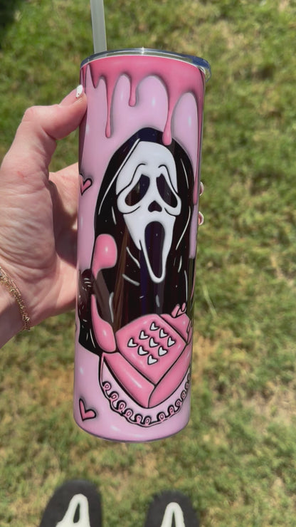 Pink Scream Skinny Tumbler