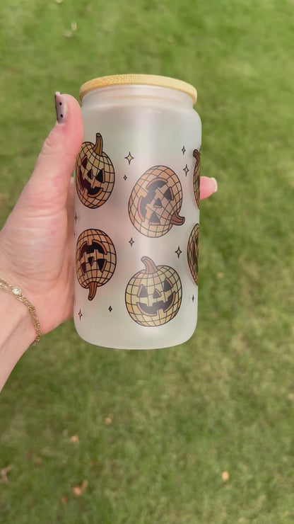 Pumpkin Disco Soda Can Glass