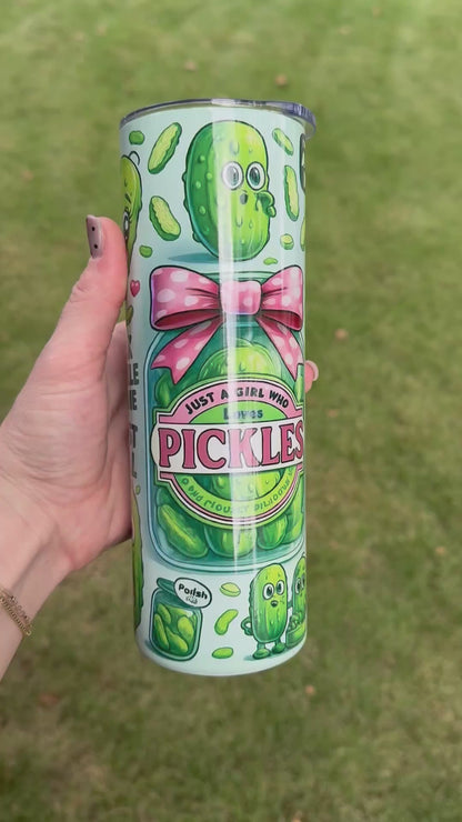 Girl Who Loves Pickles Skinny Tumbler