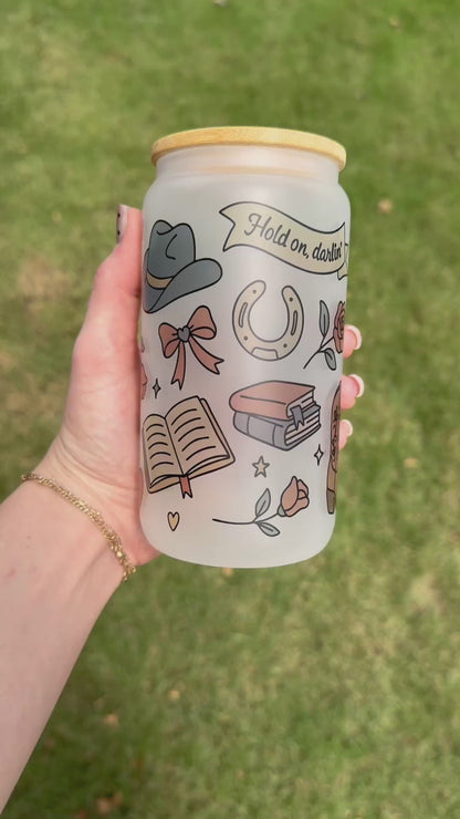 Western Romance Book Soda Can Glass