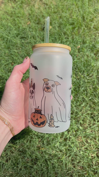 Spooky Dogs Soda Can Glass