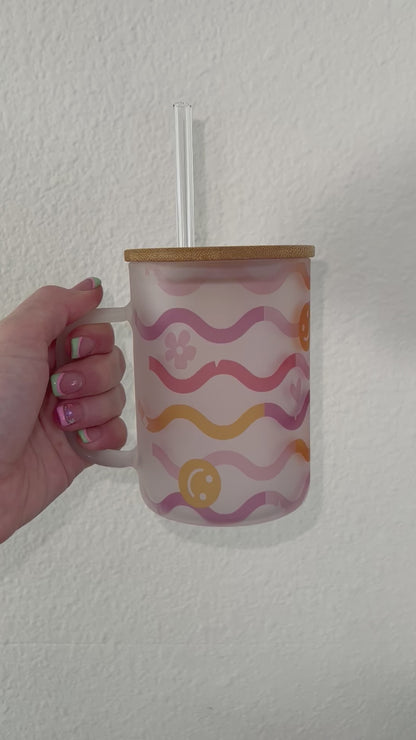 Groovy Wave Glass Coffee Mug